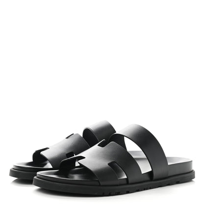 Hermes Calfskin Mens Chypre Sandals 43 Black 3 of 10