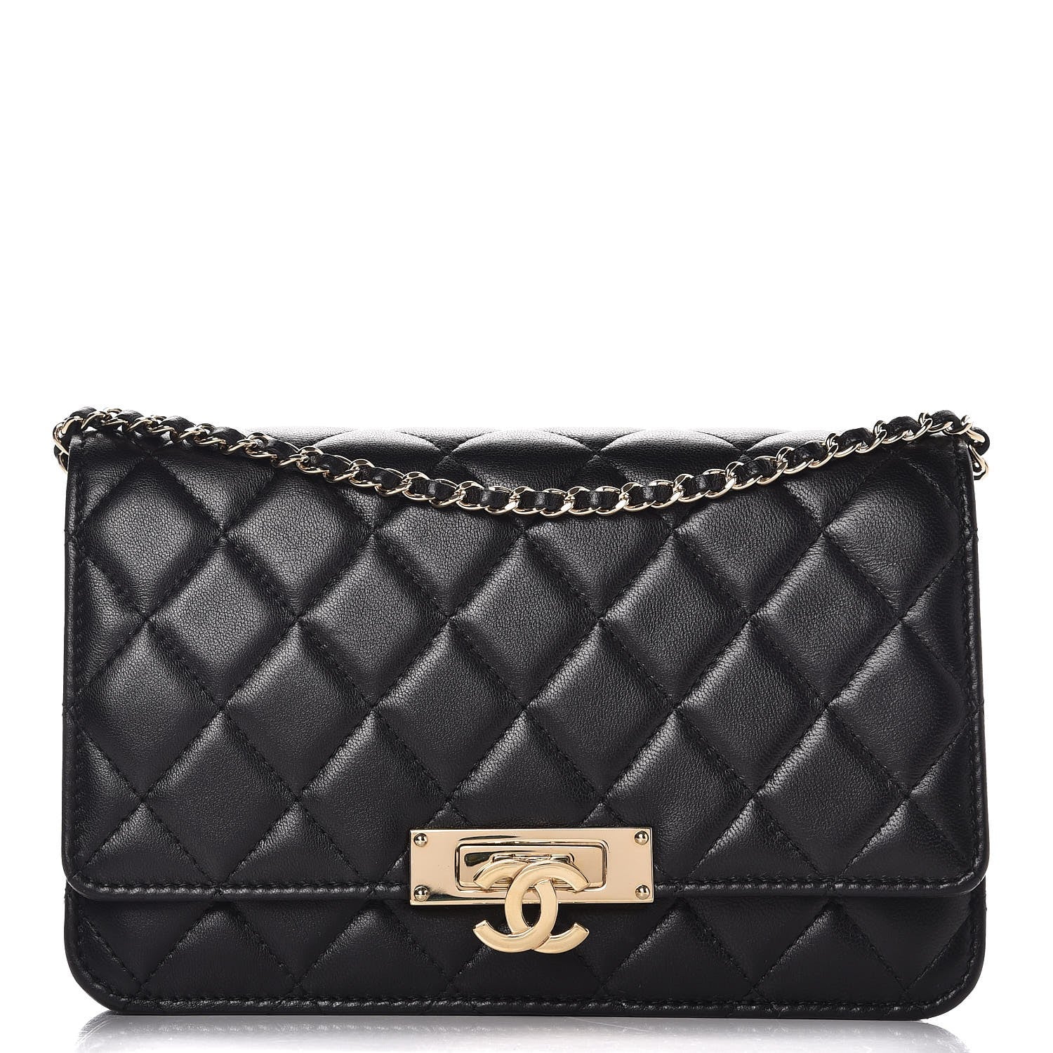 Chanel Lambskin Quilted Golden Class Wallet on Chain WOC Black 1 of 8
