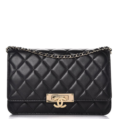 Chanel Lambskin Quilted Golden Class Wallet on Chain WOC Black 1 of 8