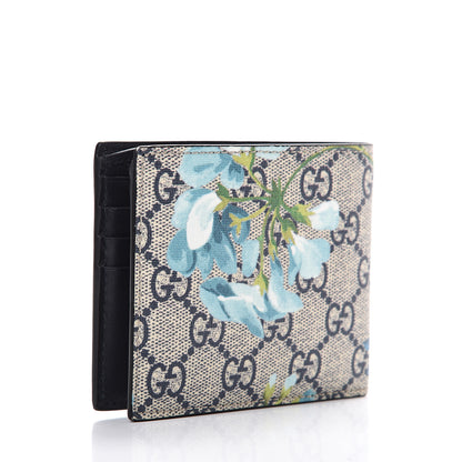Gucci GG Supreme Monogram Blooms Bi-Fold Wallet Beige Blue Navy 2 of 8