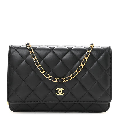 Chanel Lambskin Quilted Wallet On Chain WOC Black 2 of 23