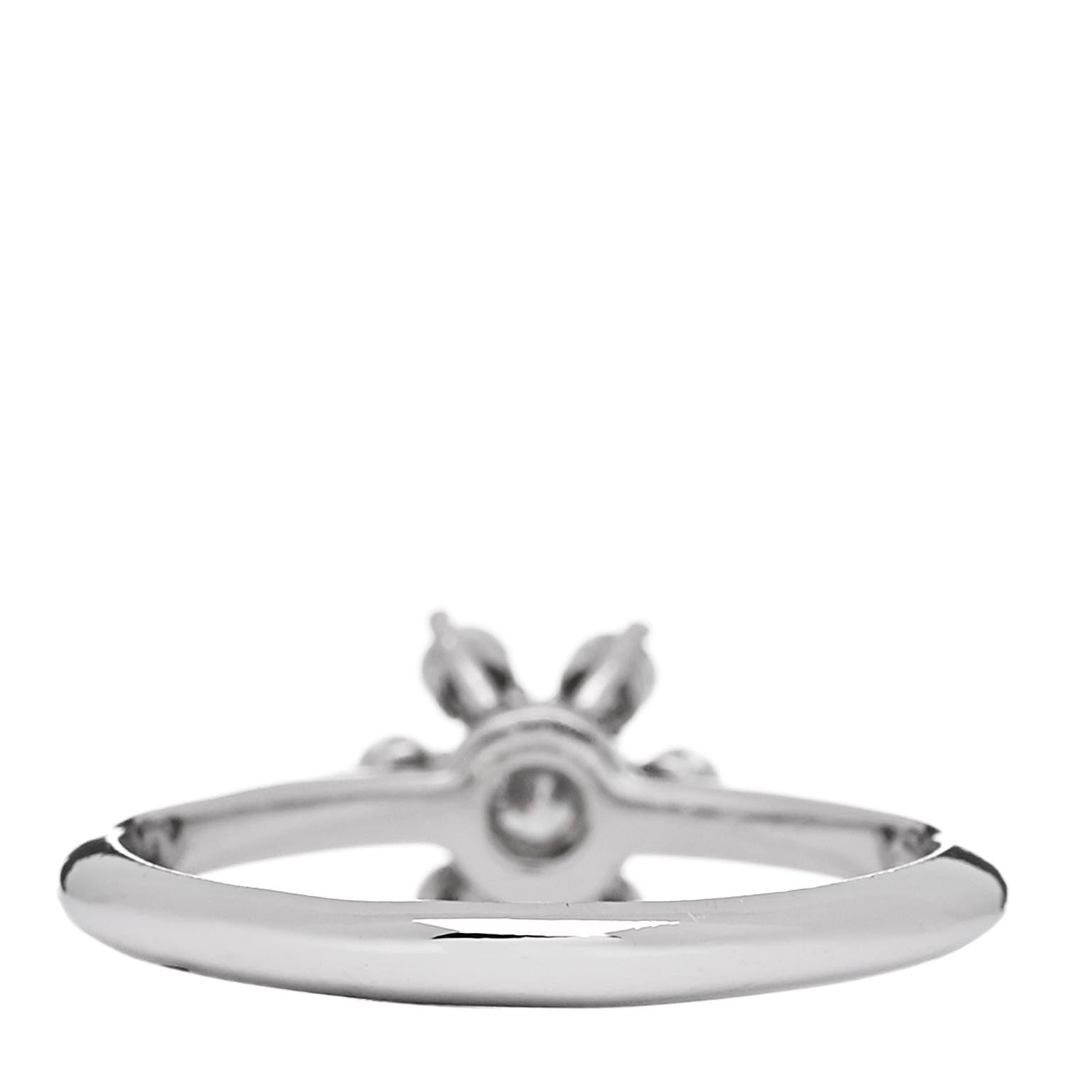 Tiffany Platinum Diamond Flower Ring 56 7.5 4 of 6