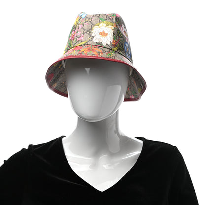 Gucci GG Supreme Monogram Flora Fedora Hat M Red 2 of 9