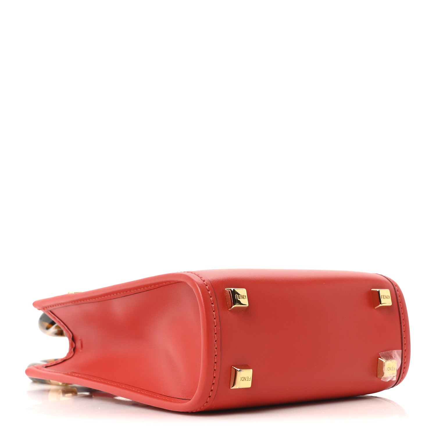 Fendi Vitello King Plexiglass Logo Embossed Mini Fendi Sunshine Shopper Tote Papavero 4 of 10