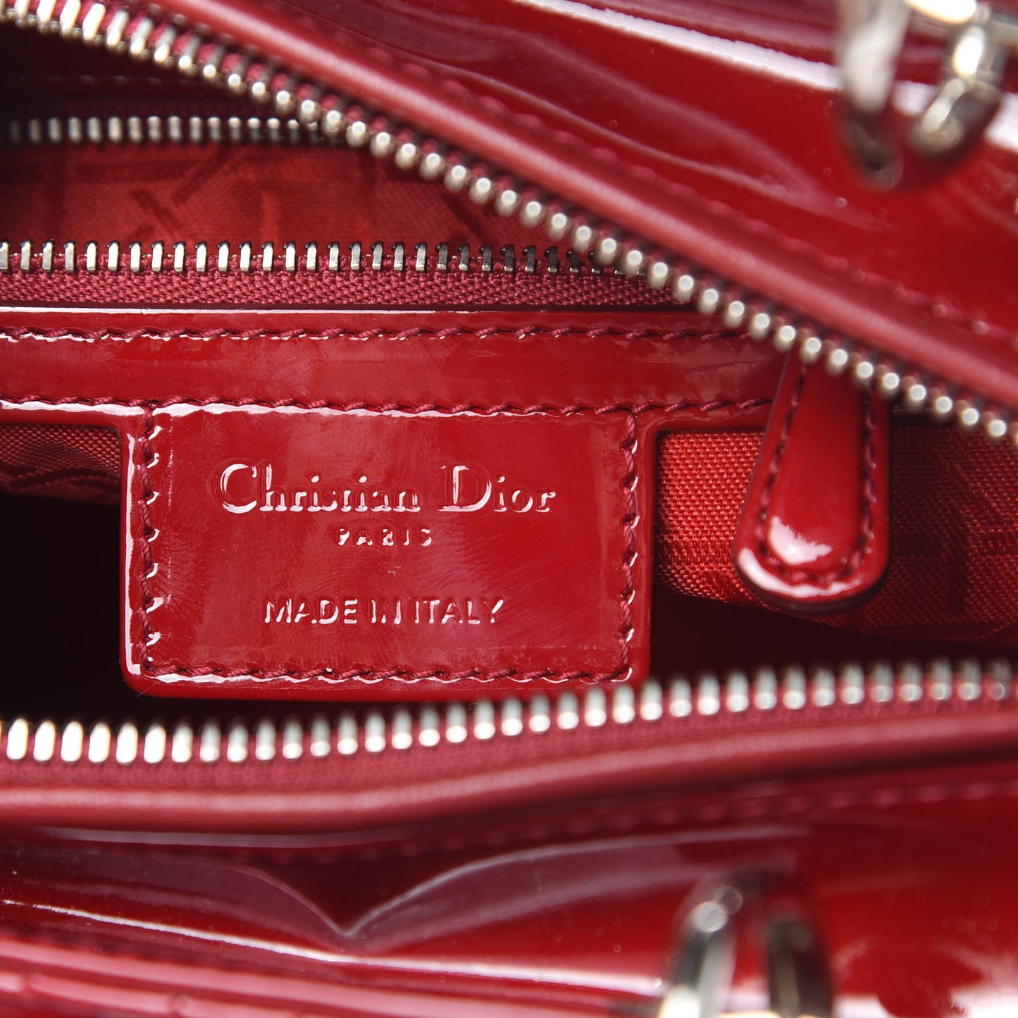 Patent Cannage Medium Lady Dior Red
