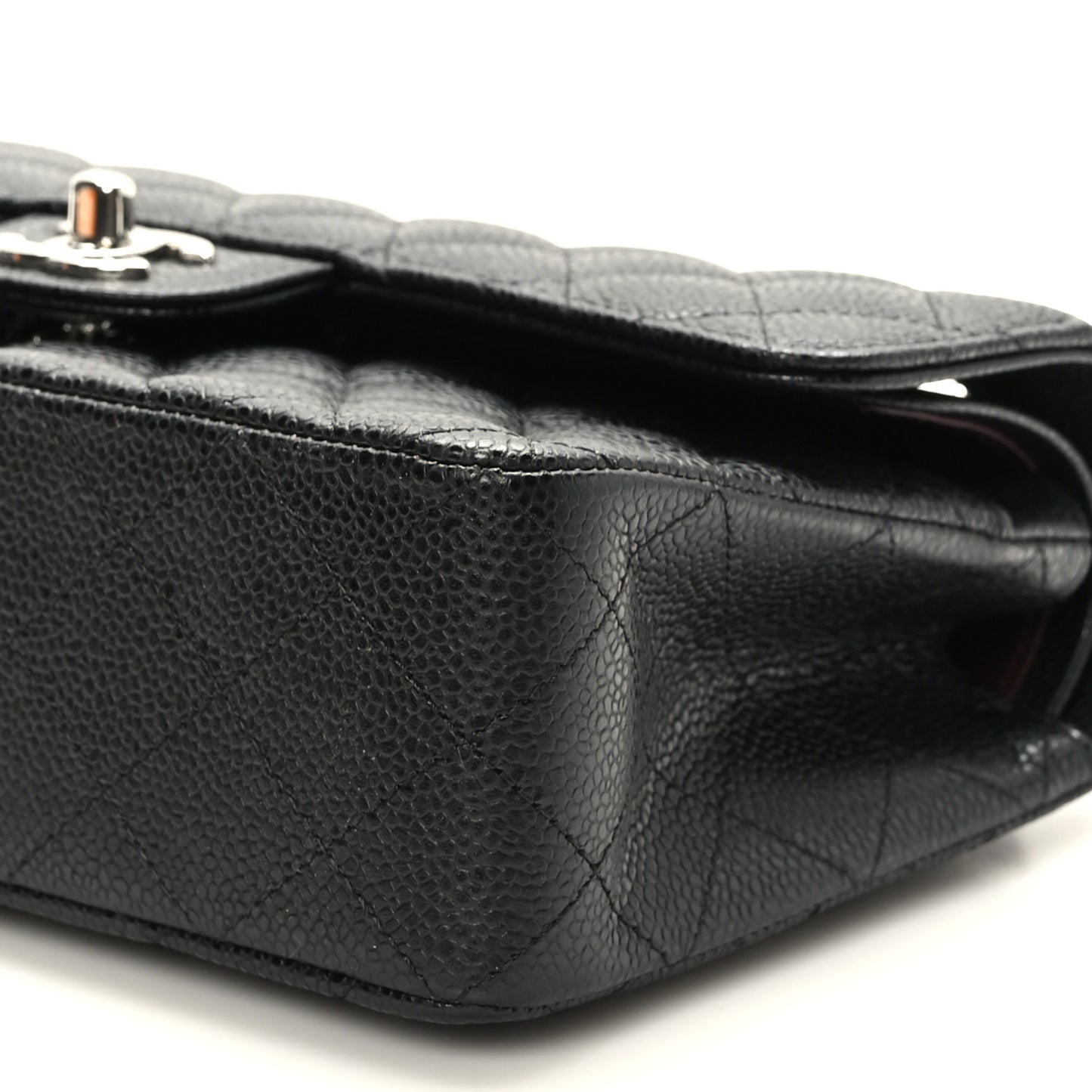 Caviar Quilted Small Double Flap Black
