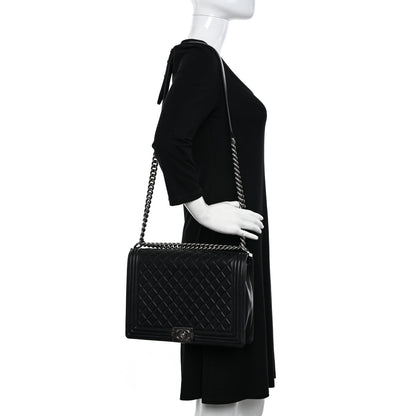 Chanel Calfskin Quilted Large Boy Flap Black 2 of 13