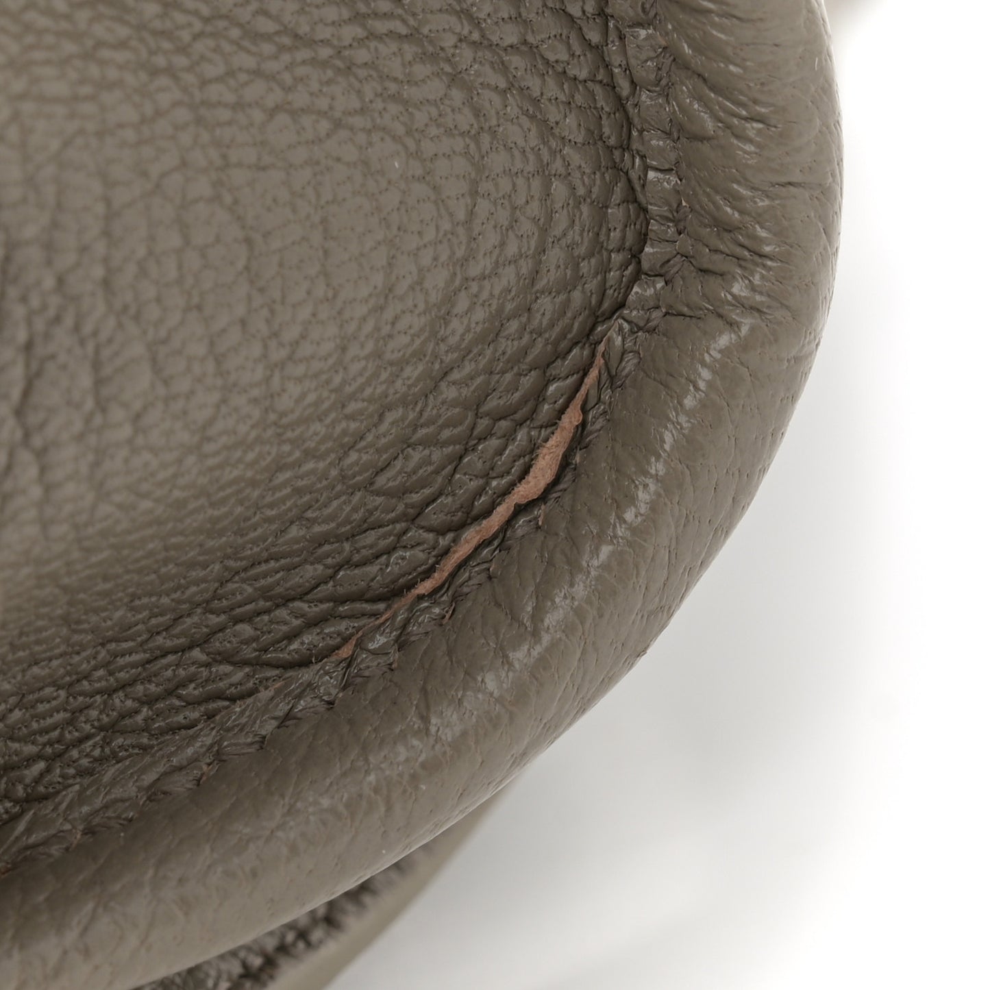 Chevre Gold Metallic Edge Hardware City Gris Taupe