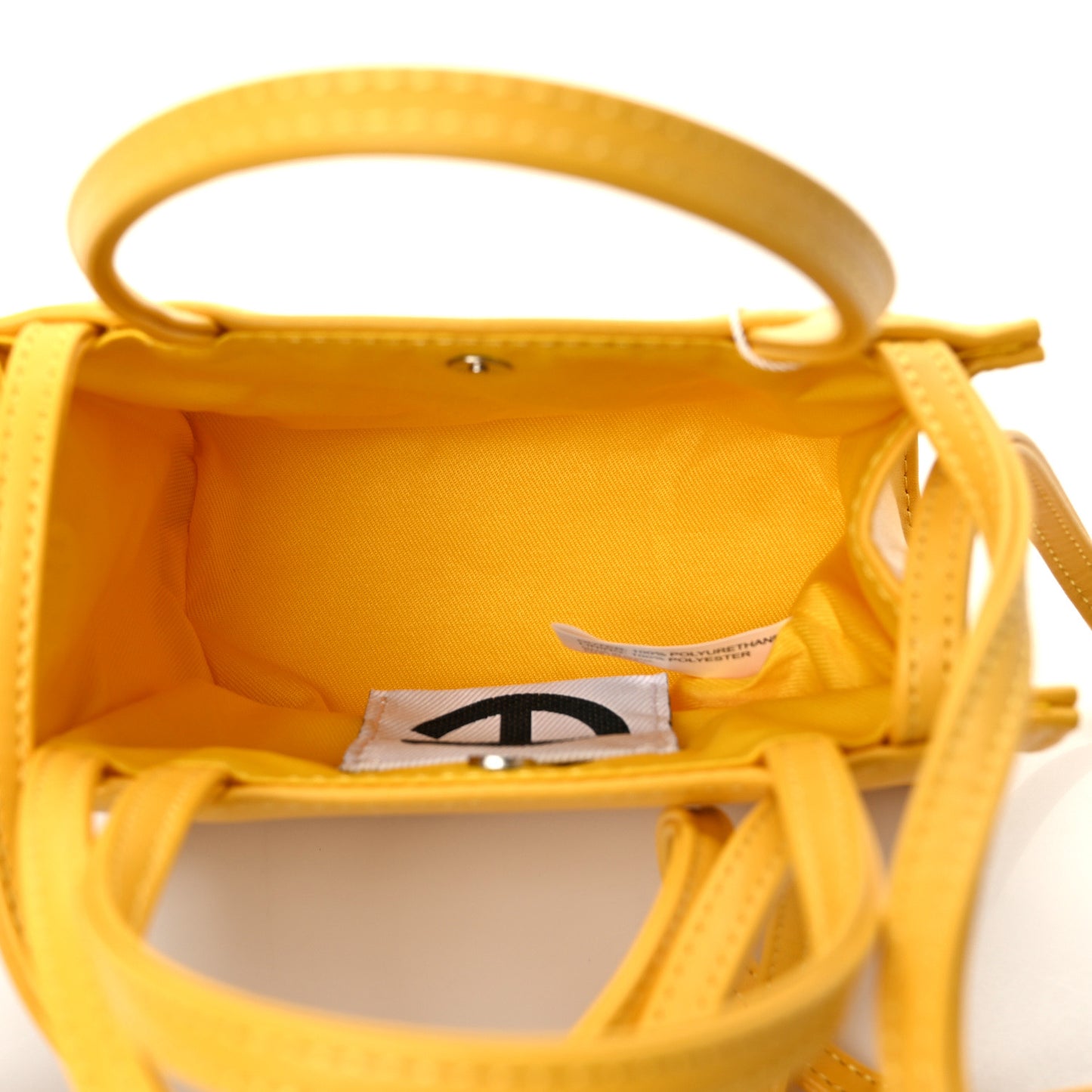 Vegan Leather Small Shopping Bag Yellow