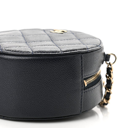 Chanel Caviar Quilted Round Clutch With Chain Black 10 of 11