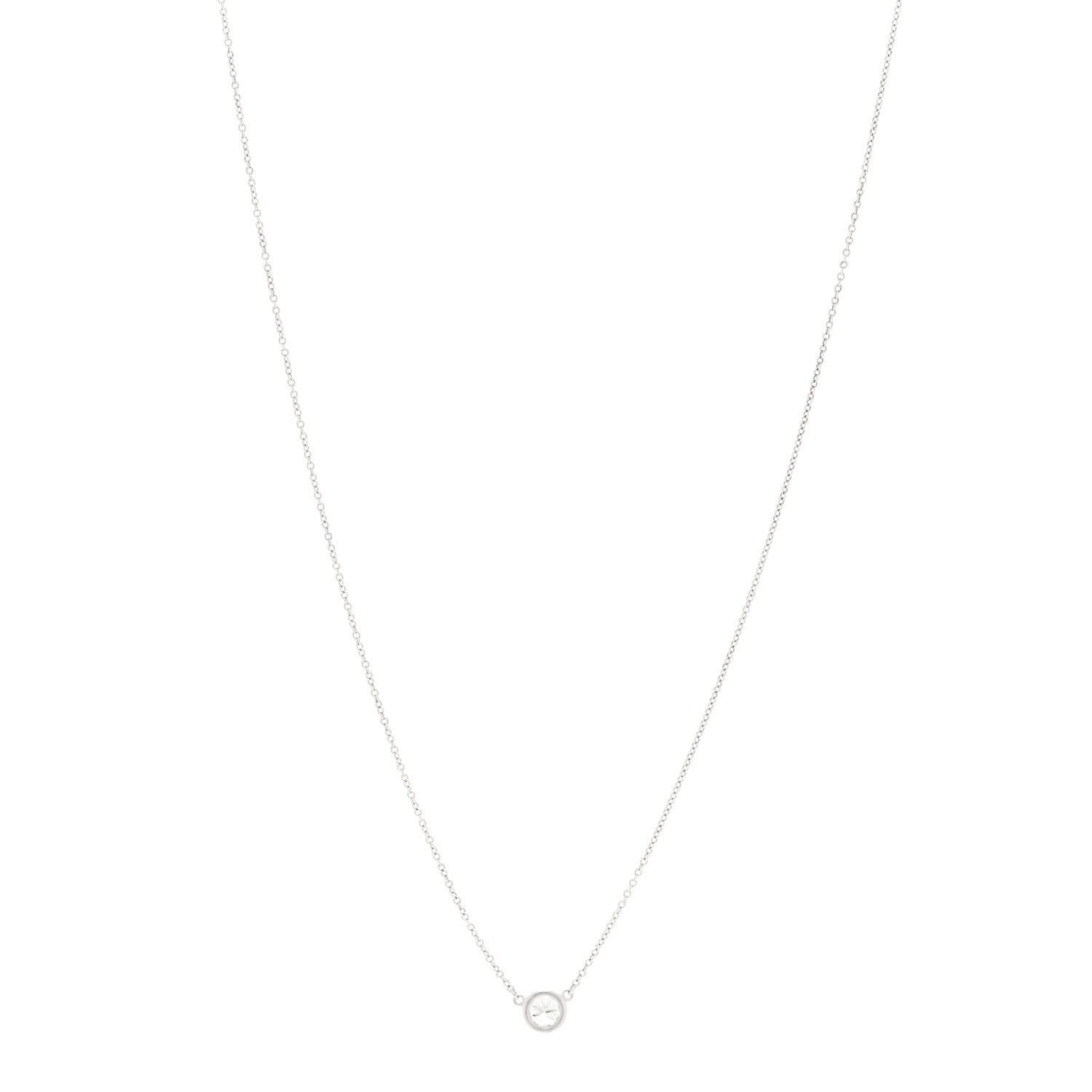 Tiffany Platinum Diamond .33ct Elsa Peretti Diamonds by the Yard Pendant Necklace 1 of 5
