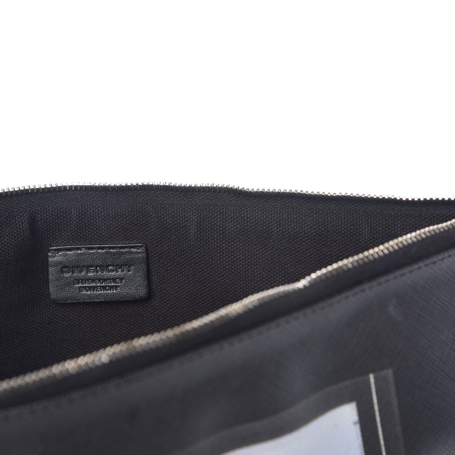 Textured Coated Canvas Bambi Print Medium Cosmetic Pouch Black