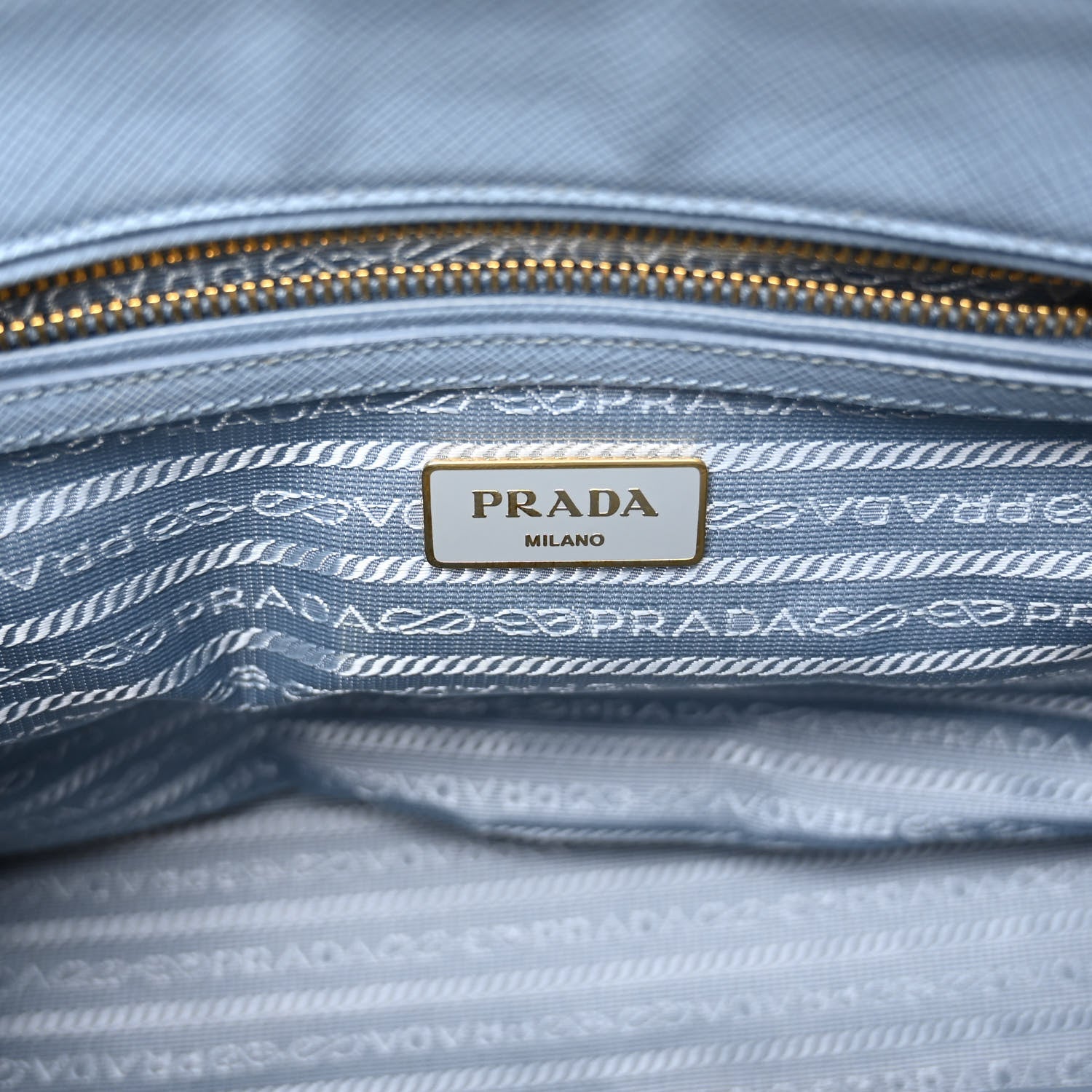 Prada Saffiano Small Galleria Double Zip Tote Aviazione 7 of 11