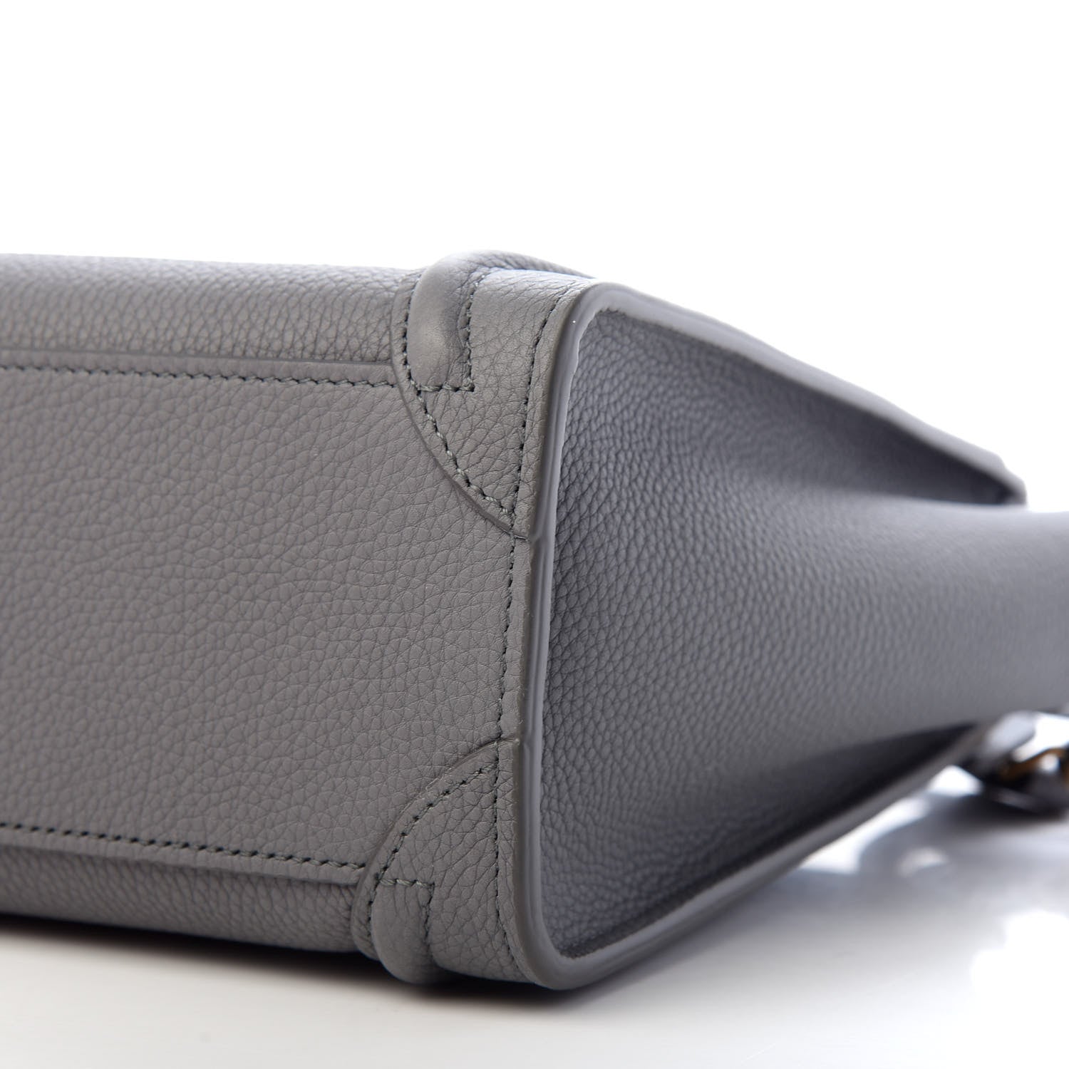 Celine Drummed Calfskin Nano Luggage Kohl 9 of 11