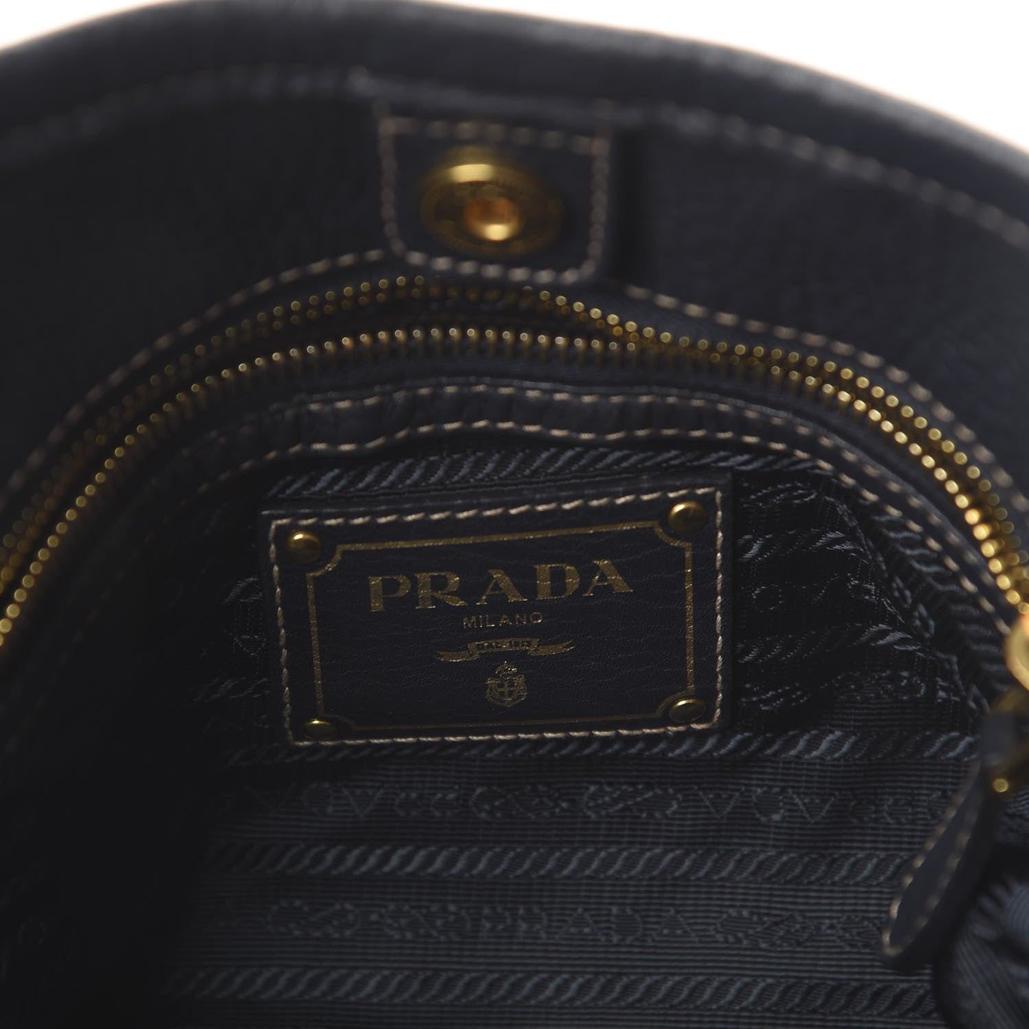 Prada Tessuto Nylon Vitello Daino Tote Blue 8 of 9