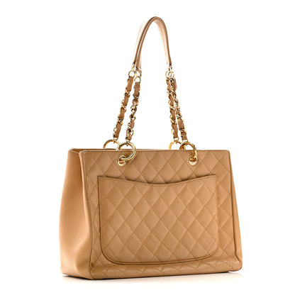 Chanel Caviar Quilted Grand Shopping Tote GST Dark Beige 3 of 10