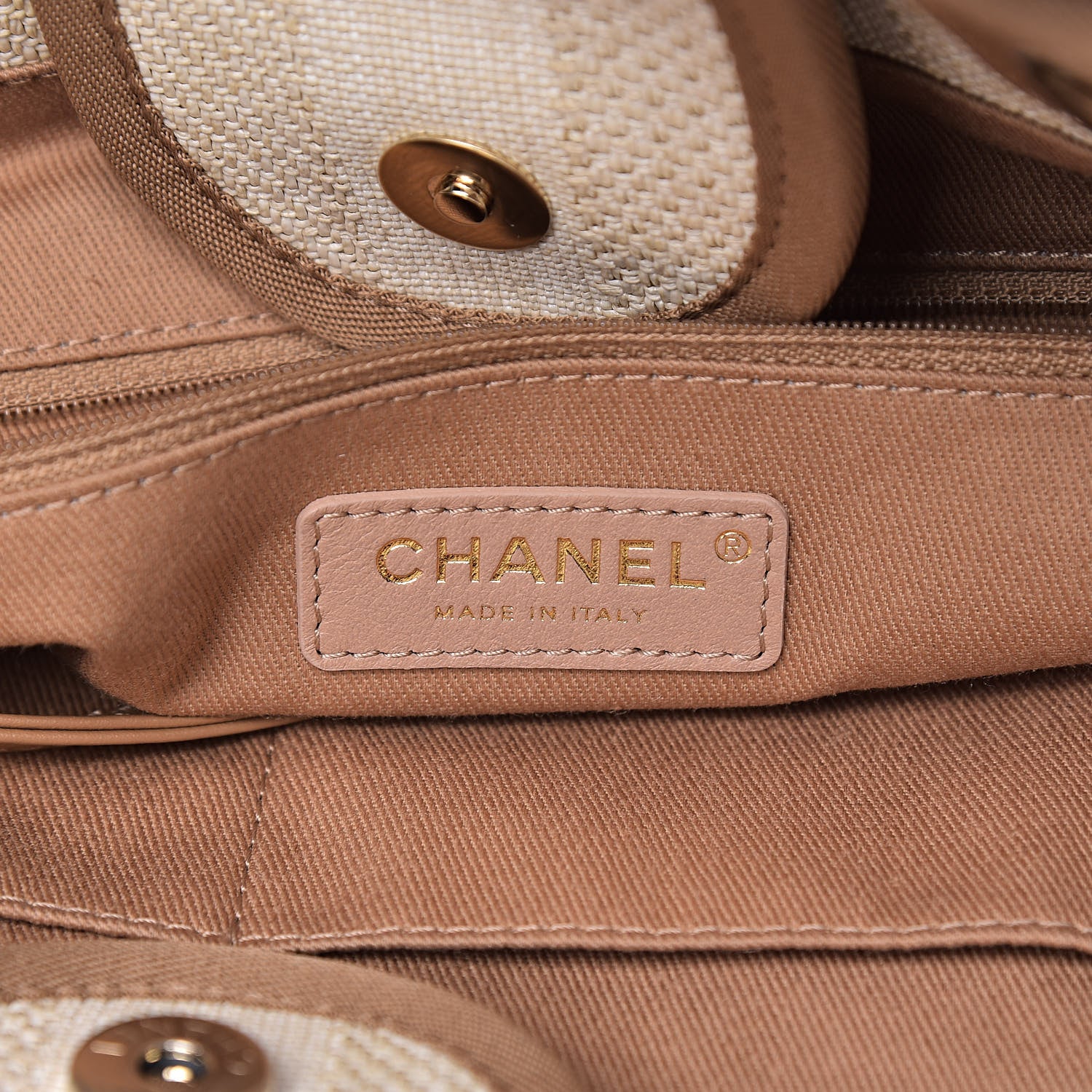 Chanel Mixed Fibers Striped Large Deauville Tote Beige 6 of 10