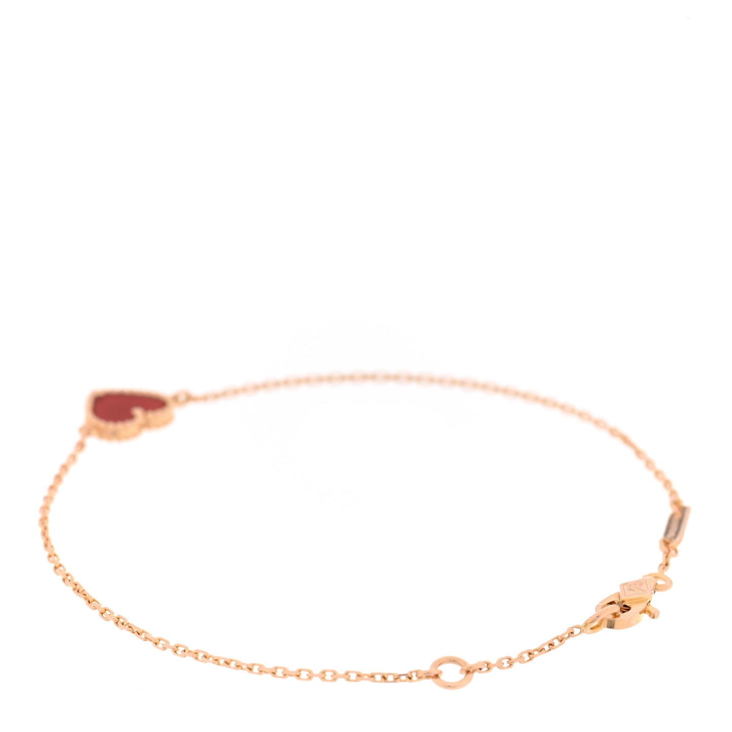 18K Rose Gold Carnelian Sweet Alhambra Heart Bracelet