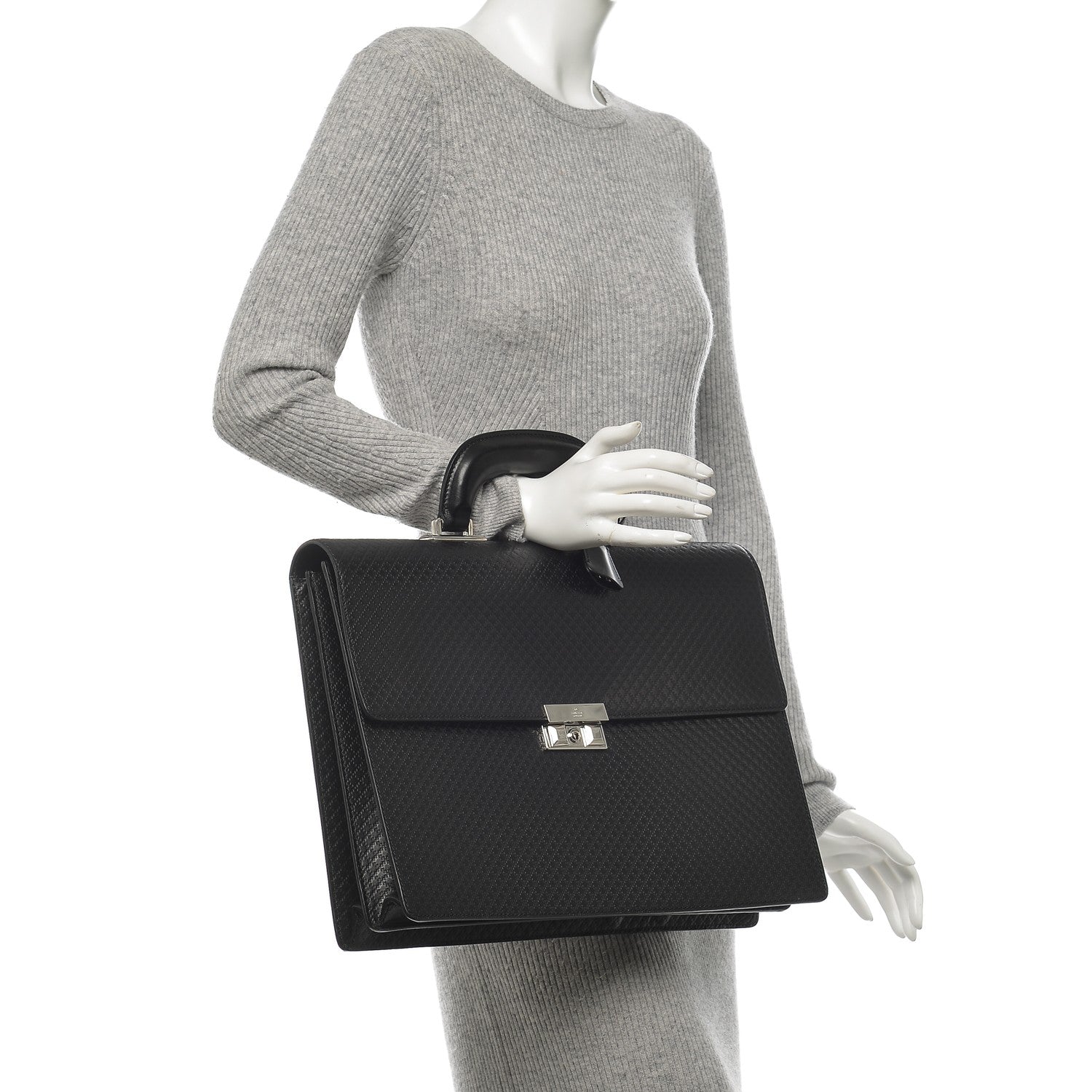 Gucci Diamante Double Gusset Briefcase Black 2 of 6