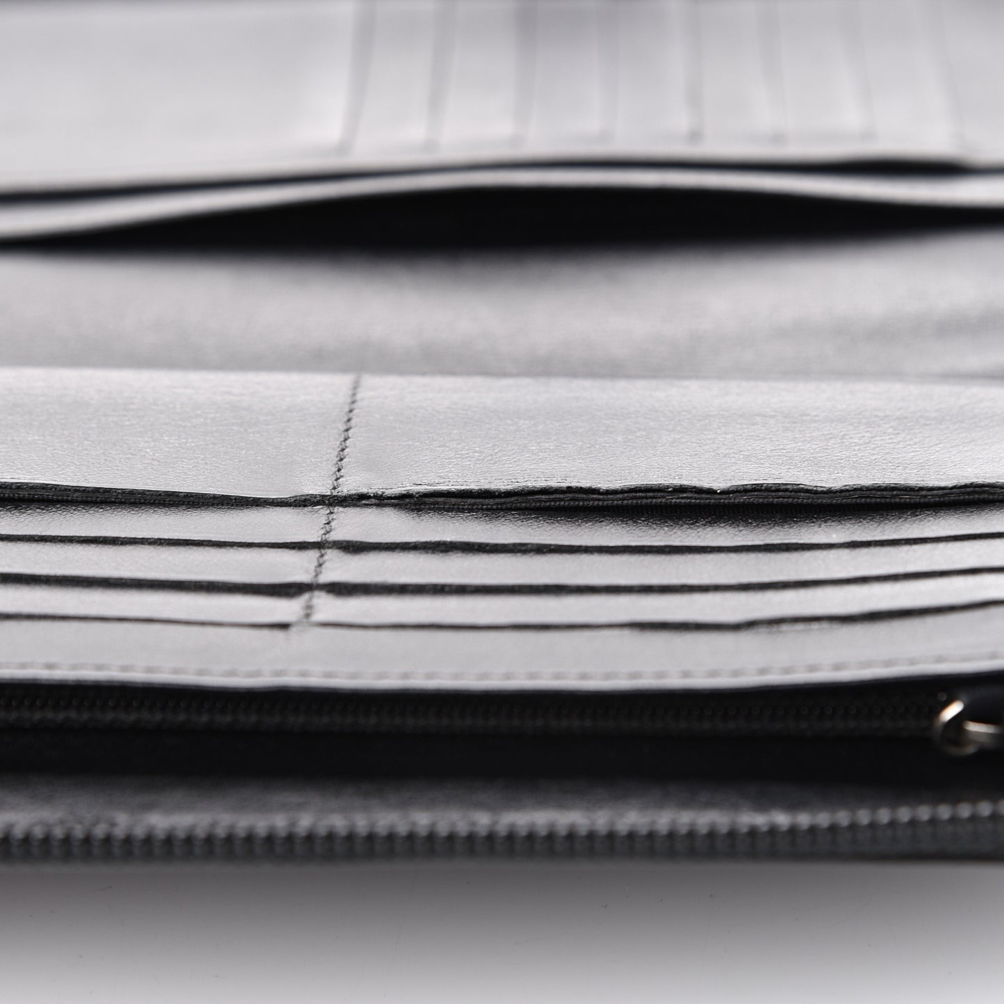 Caviar Large Timeless CC Zip Around Organizer Wallet Black