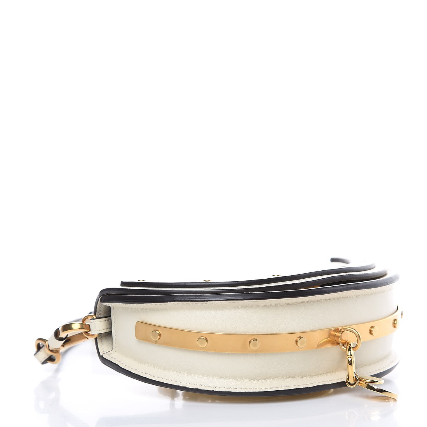 Calfskin Small Nile Bracelet Minaudiere Bag Off White