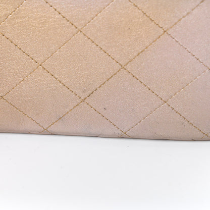 Chanel Metallic Lambskin Quilted Jumbo Double Flap Gold 15 of 17