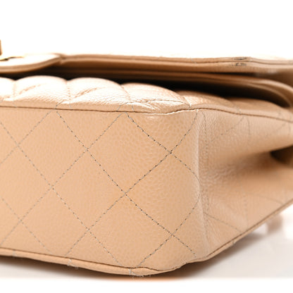 Chanel Caviar Quilted Medium Double Flap Beige 10 of 12