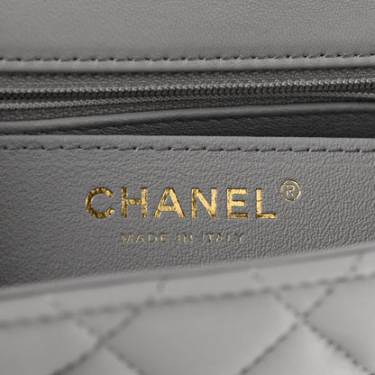 Chanel Lambskin Quilted Mini Square Flap Light Grey 6 of 9