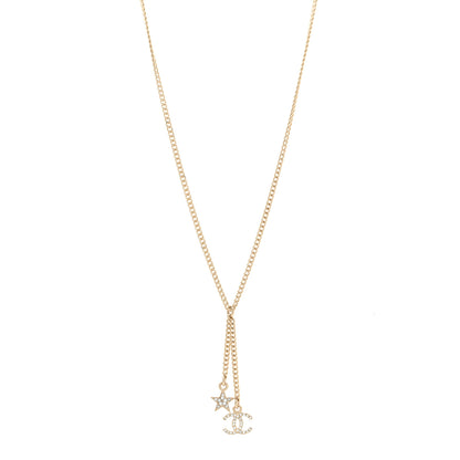Chanel Pearl Crystal CC Star Necklace Gold 1 of 6