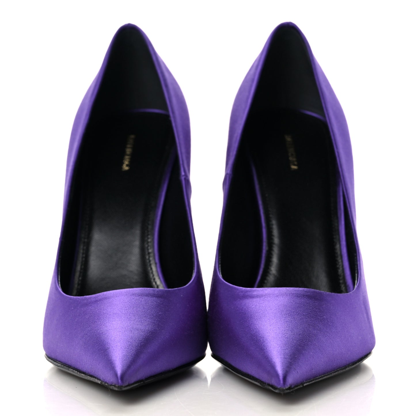Satin Knife Pointed Pumps 38 Violet