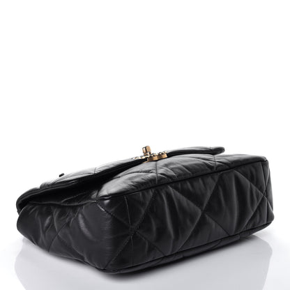 Chanel Shiny Goatskin Quilted Large Chanel 19 Flap Black 5 of 10