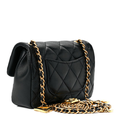 Chanel Lambskin Quilted Mini Heart Charms Flap Black 3 of 12