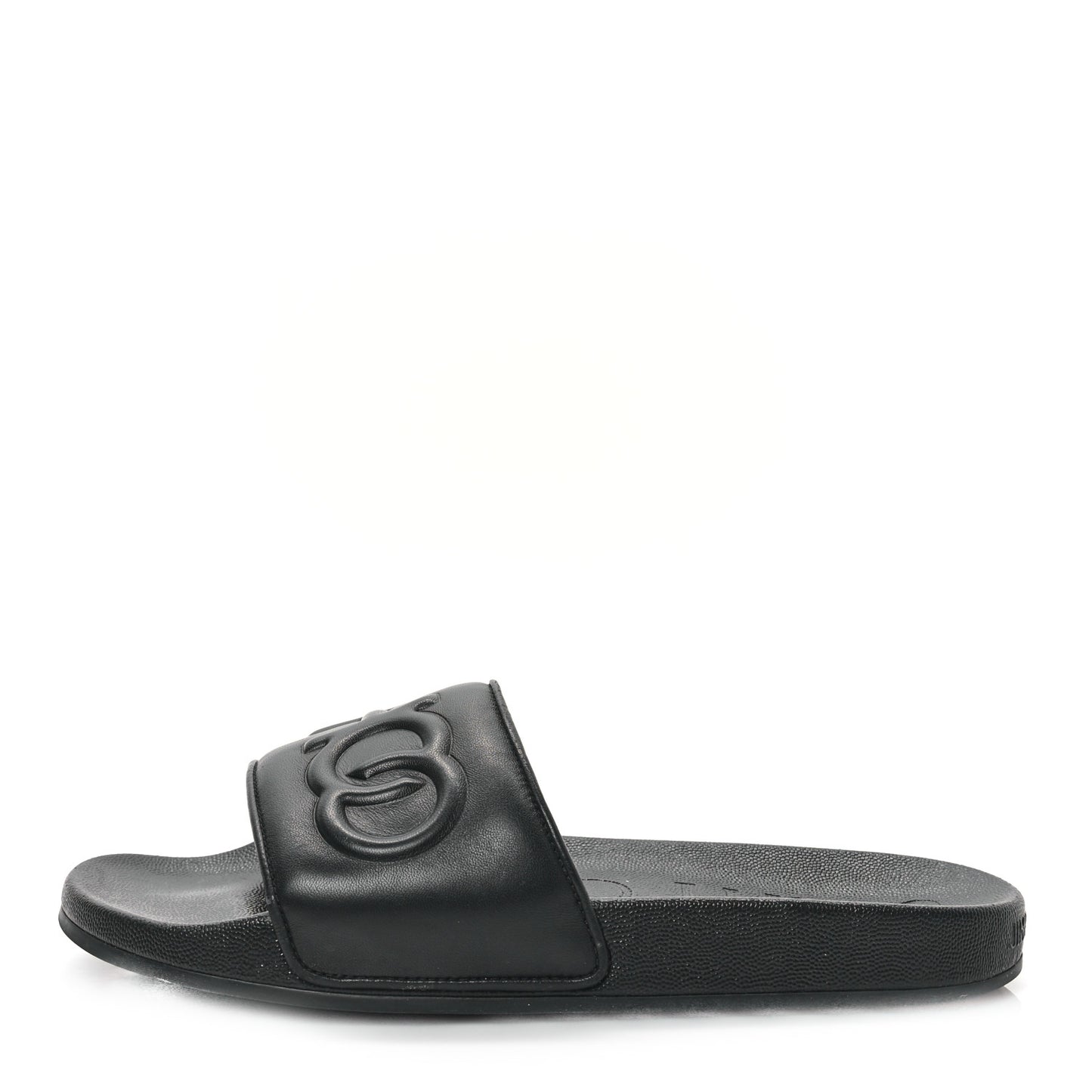Nappa Embossed Logo Azari Slide Sandals 40 Black