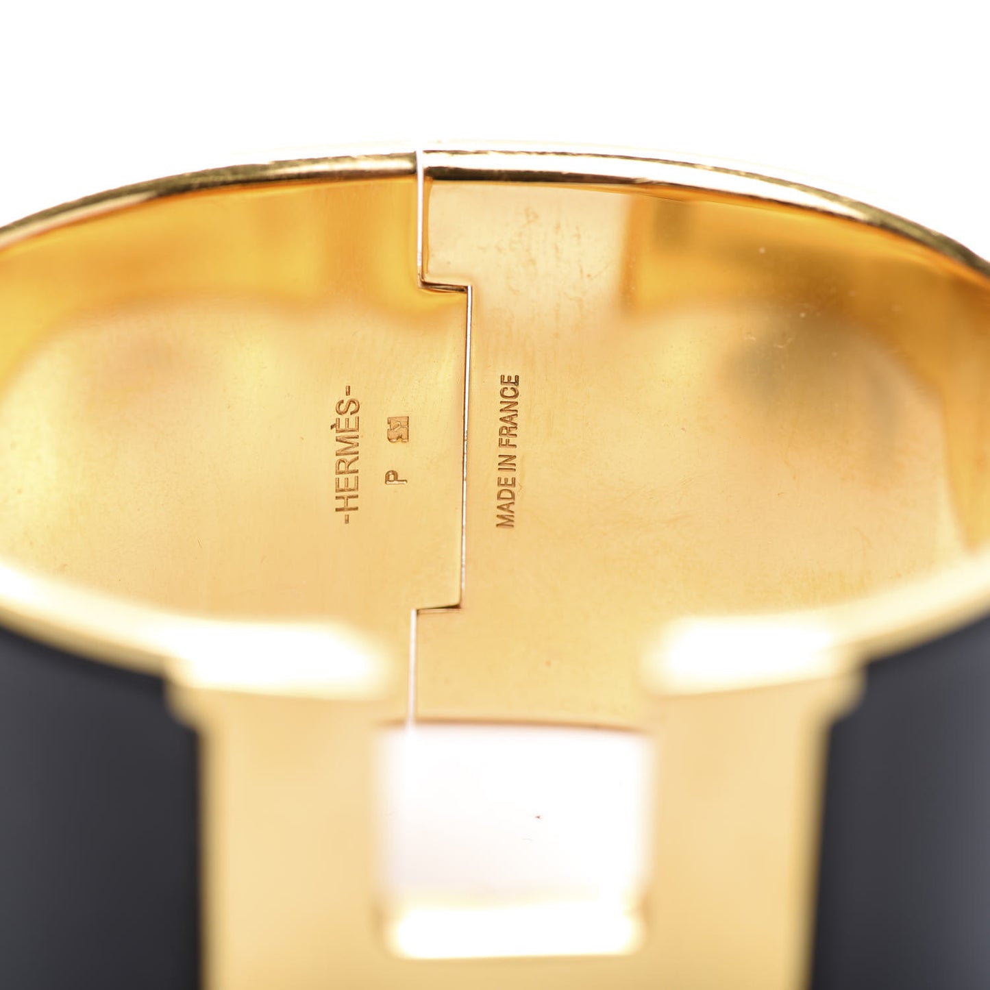 Enamel Extra Wide Clic Clac H Bracelet GM Black