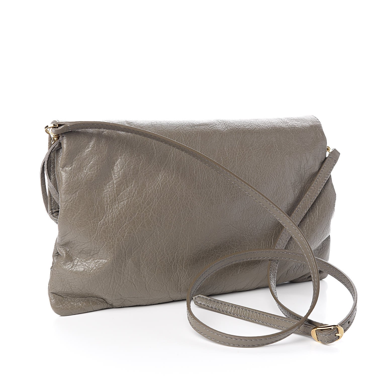 Balenciaga Agneau Giant 12 Gold Hardware Envelope Strap Clutch Beige Liege 3 of 10