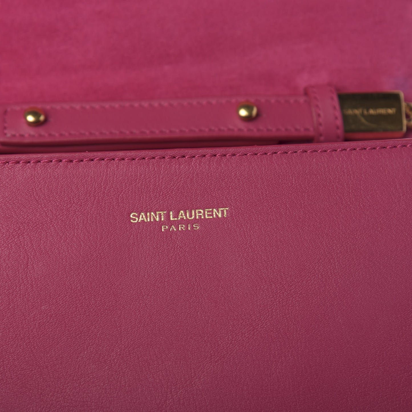 Calfskin Small Classic Y Satchel Fuchsia