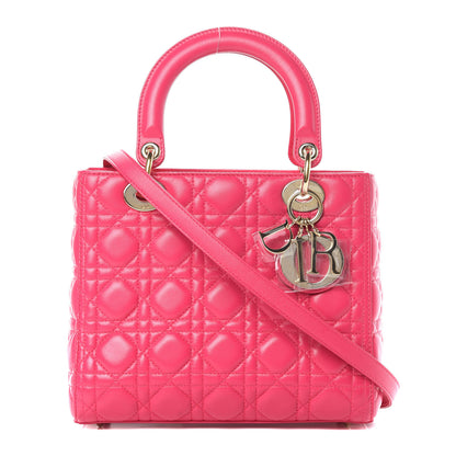 Christian Dior Lambskin Cannage Medium Lady Dior Pink 1 of 12