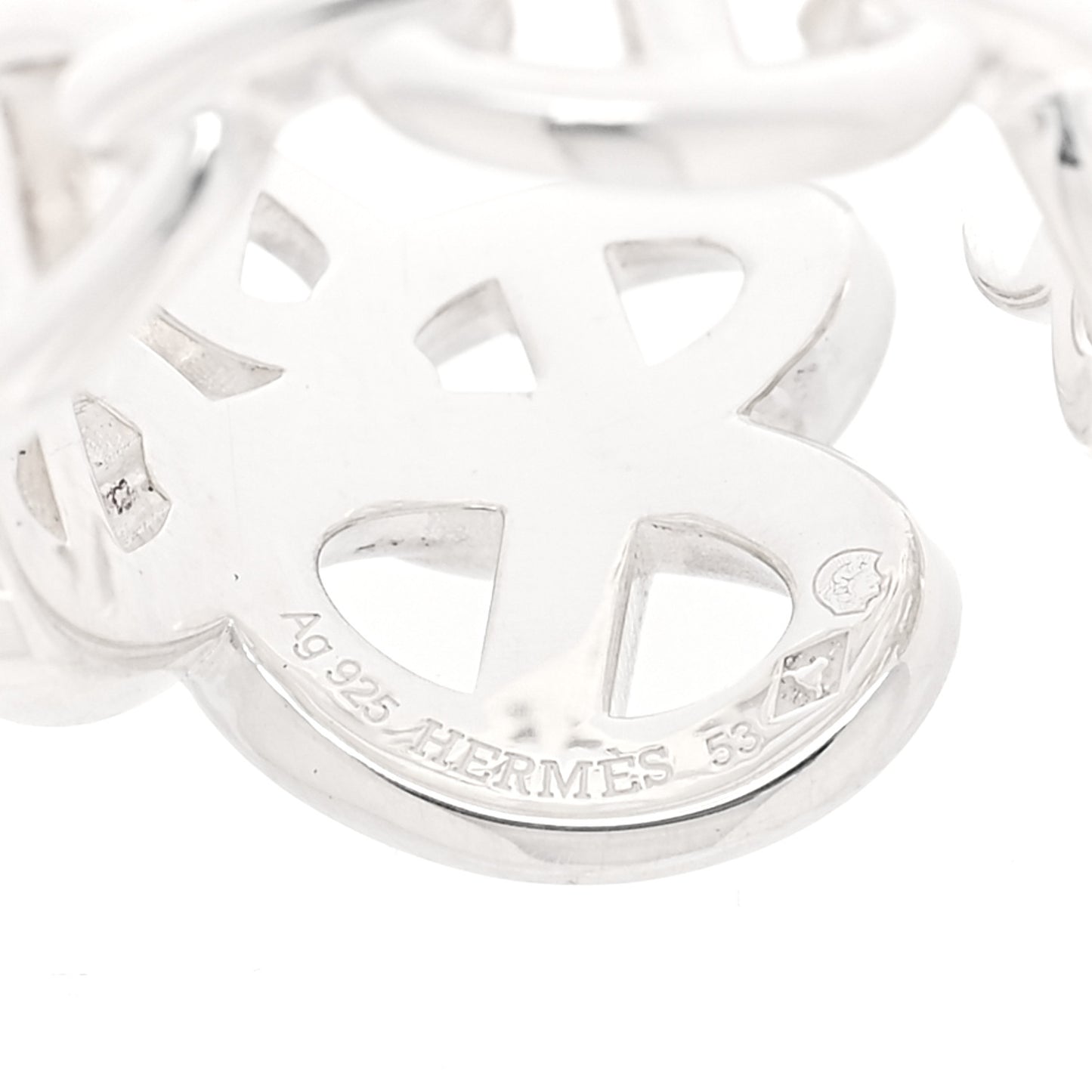 Sterling Silver GM Chaine d'ncre Enchainee Band Ring 53 6.25