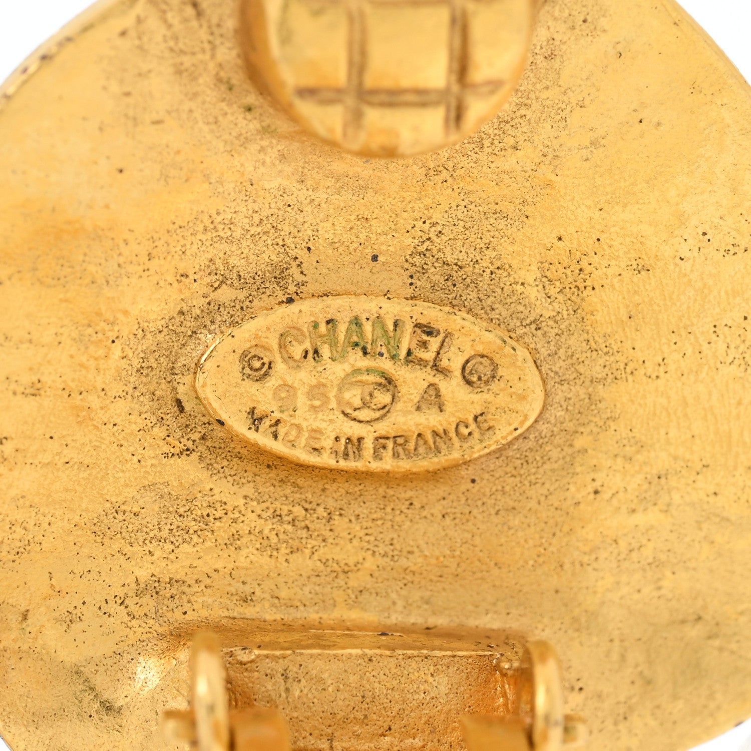 Chanel CC Diamond Shaped Clip On Earrings Gold 4 of 5