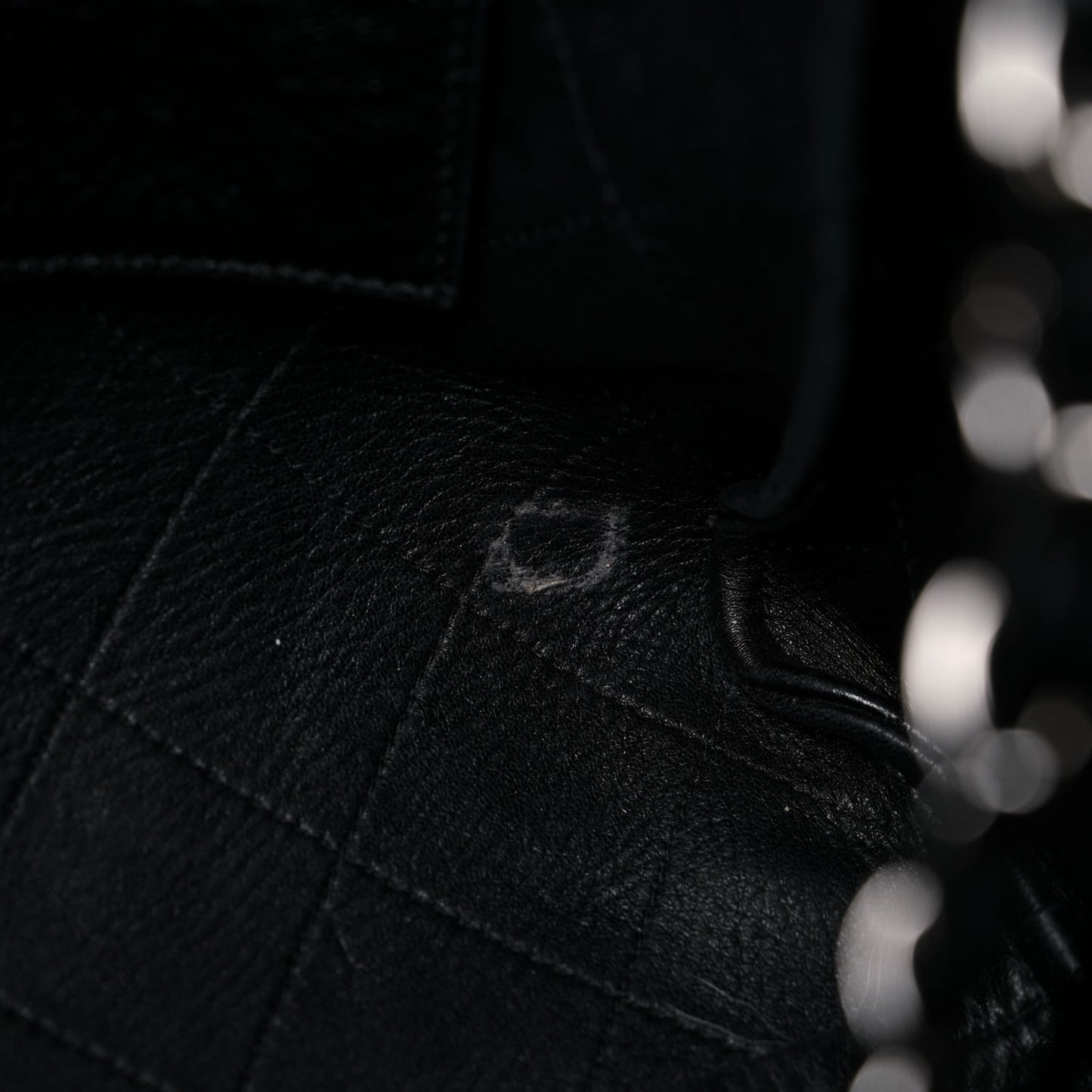 Caviar Stitched Large Shopping Tote Black