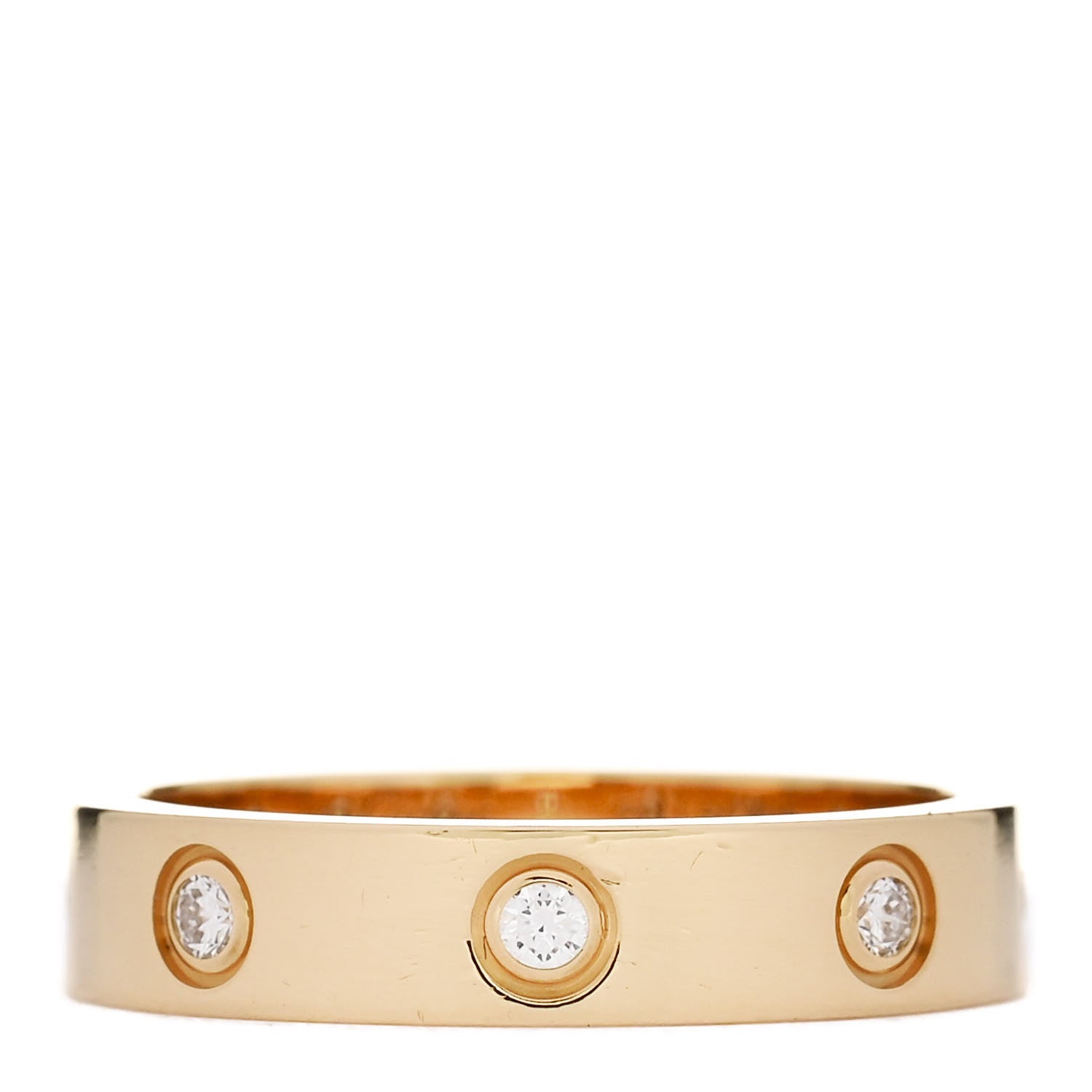 Cartier 18K Yellow Gold 8 Diamond 4mm LOVE Wedding Band Ring 52 6 1 of 5