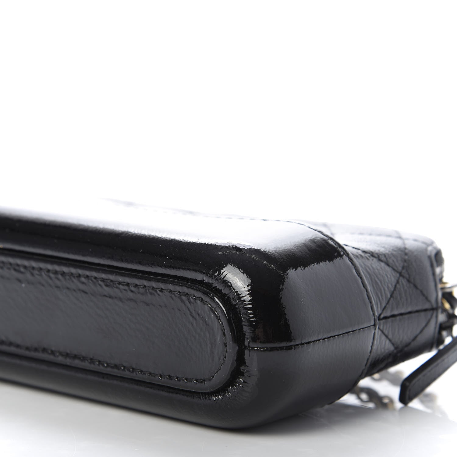 Chanel Patent Goatskin Quilted Small Gabrielle Clutch With Chain Black 7 of 9