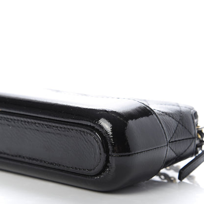 Chanel Patent Goatskin Quilted Small Gabrielle Clutch With Chain Black 7 of 9