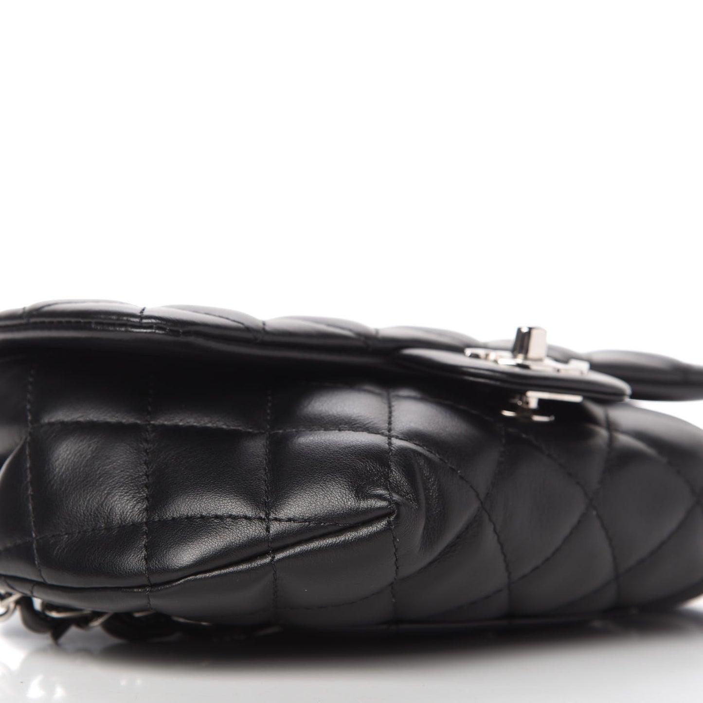 Calfskin Quilted CC Uniform Flap Belt Bag Black