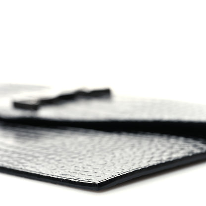 Saint Laurent Calfskin Crocodile Embossed Uptown Monogram Clutch Black 10 of 10