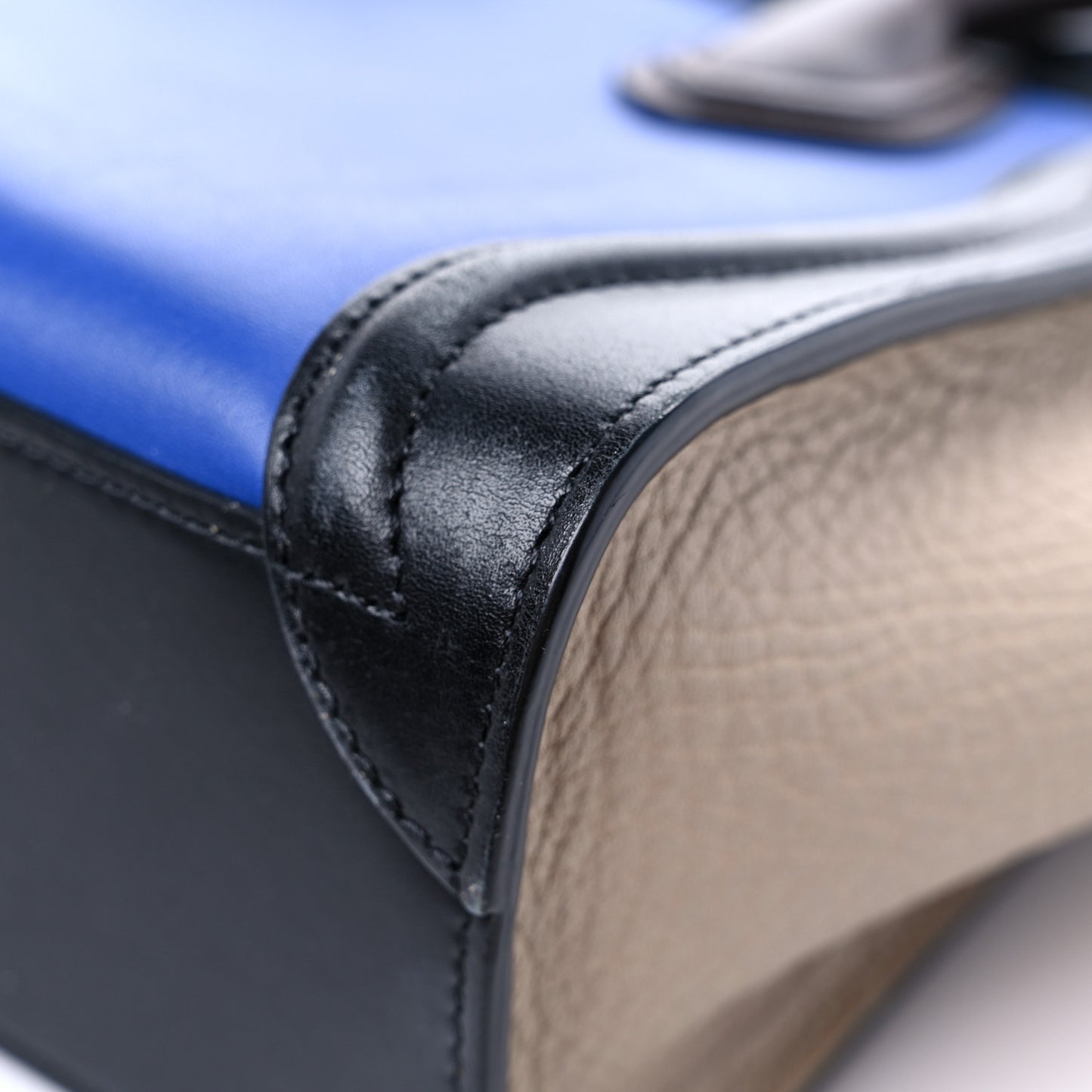 Smooth Calfskin Bullhide Nano Tri-Color Luggage Indigo