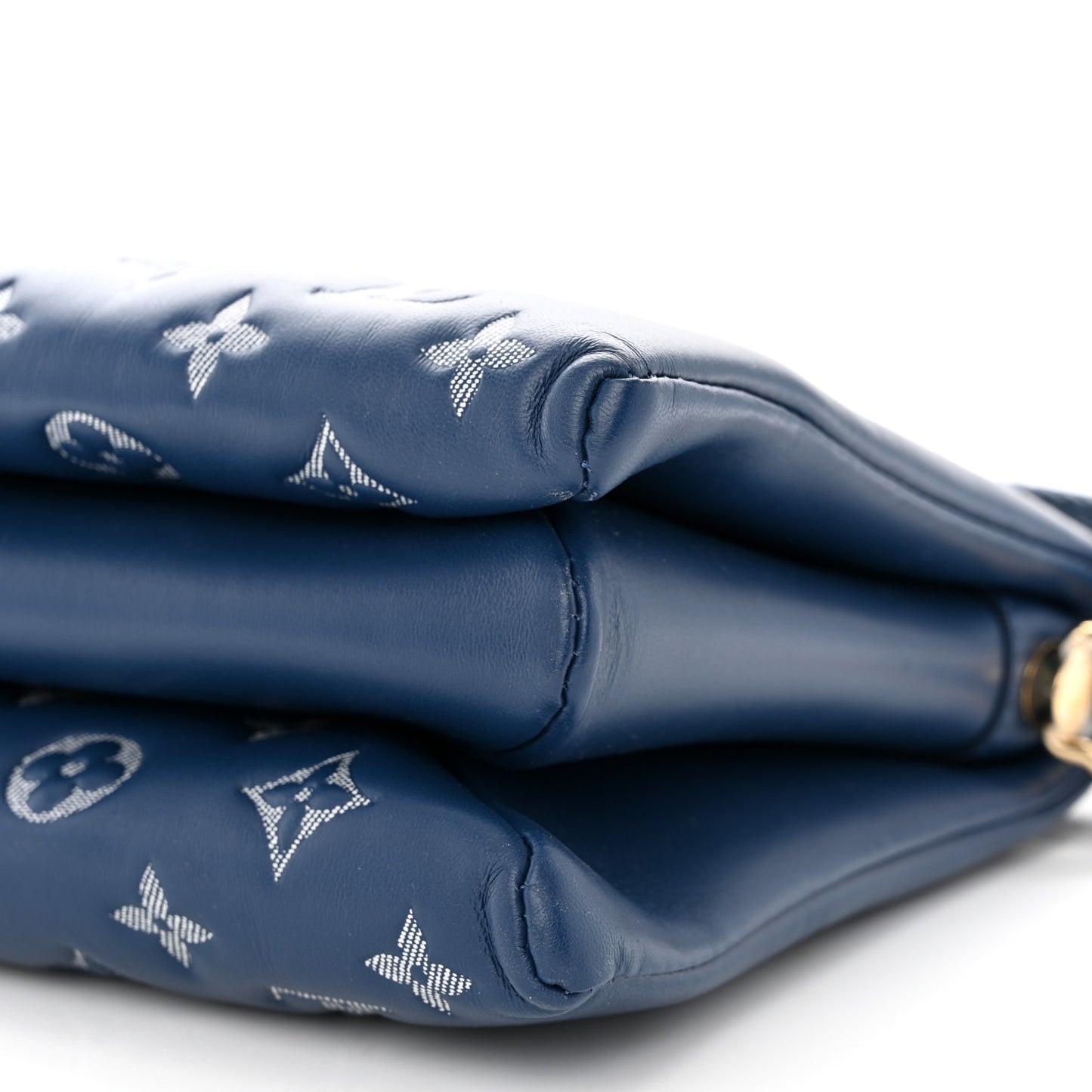 Lambskin Embossed Monogram Coussin PM Denim Blue