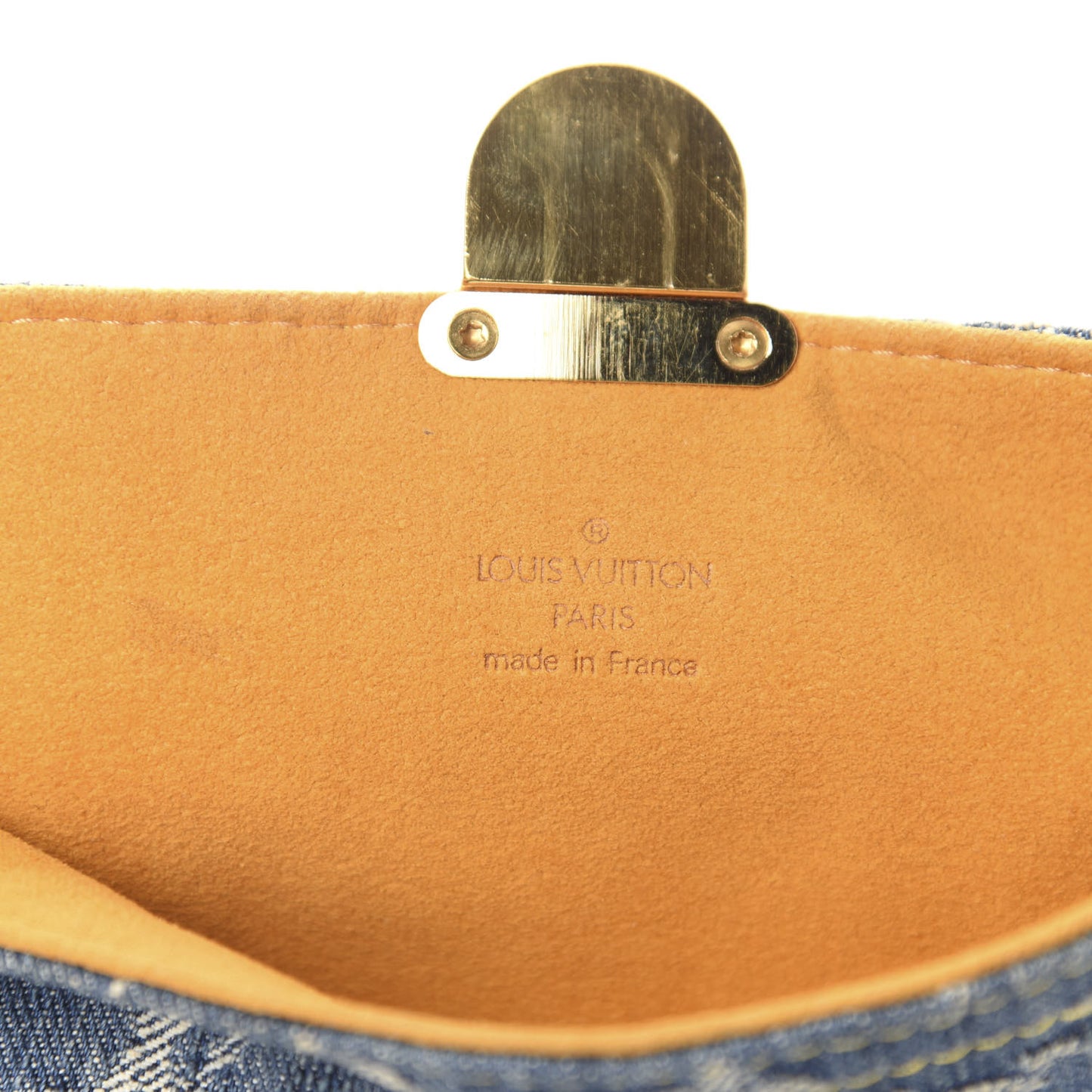 Monogram Denim Pochette Plat Clutch Blue