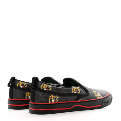 Gucci GG Supreme Monogram Tiger Face Mens 1977 Slip-On Sneakers 8 Black Multicolor 4 of 8