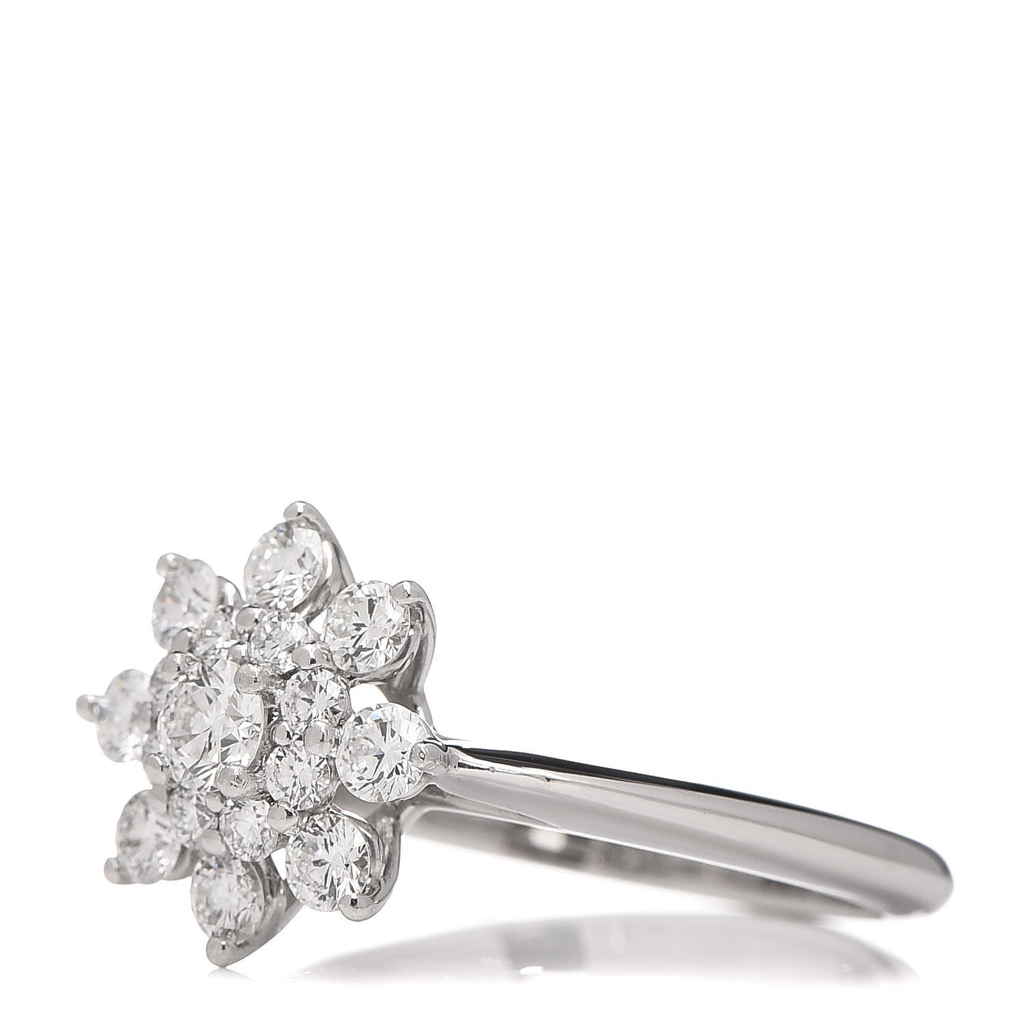 Platinum Diamond Flower Ring 51 5.75